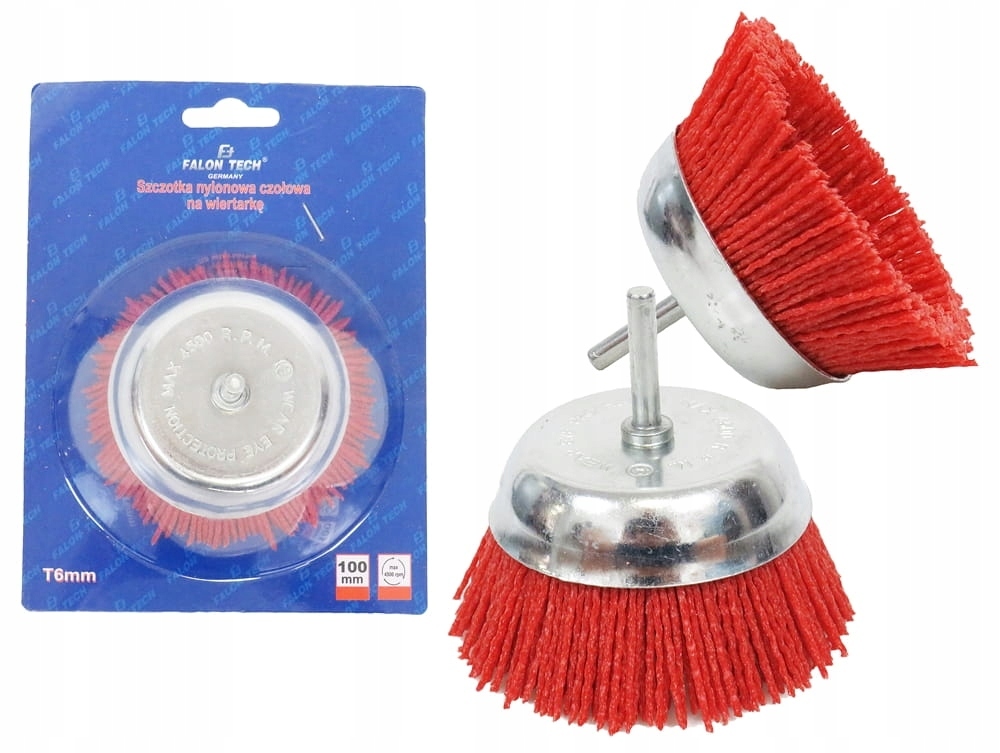 SZCZOTKA DOCZOŁOWA WIERTARKĘ 100MM NYLONOWA NYLON