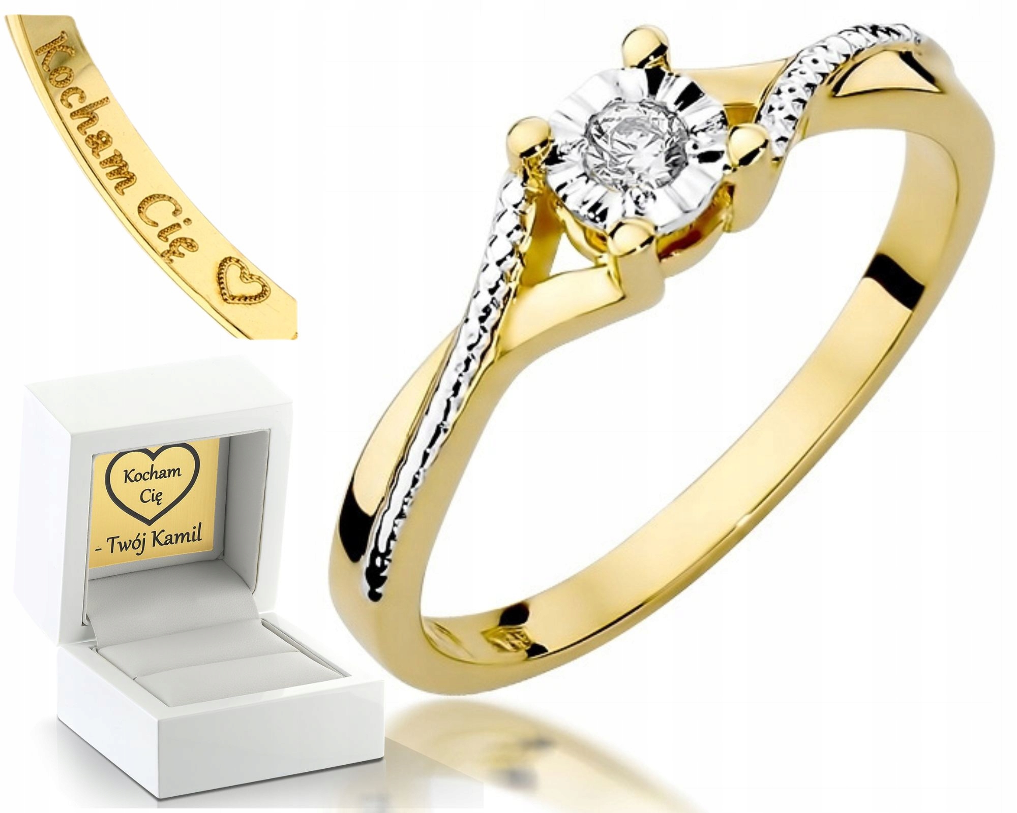 Diamantový Prstýnek Briliant 585 Gravírování Bonus