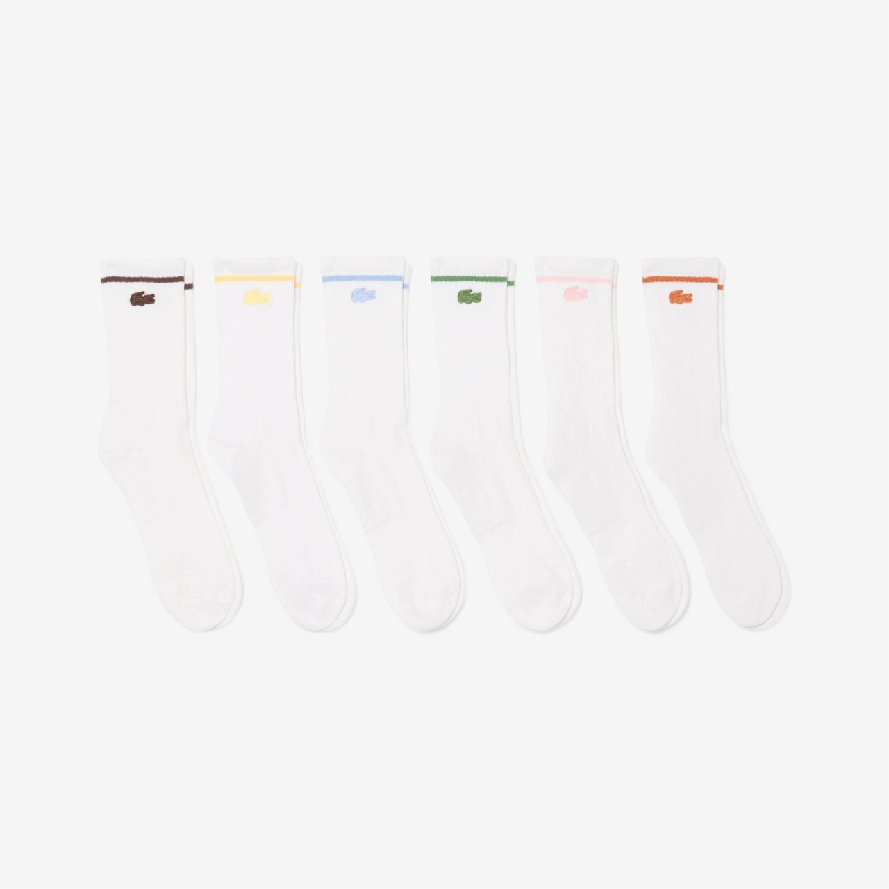 Lacoste Ponožky Striped Sport 6-pack Blanc 43/46