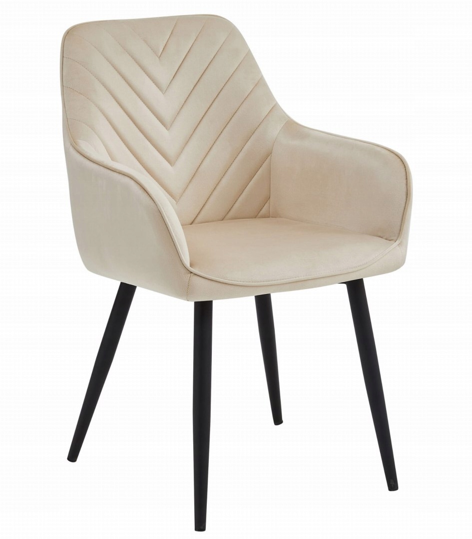 Stolička Nana béžová, zamat čierne nohy x 1