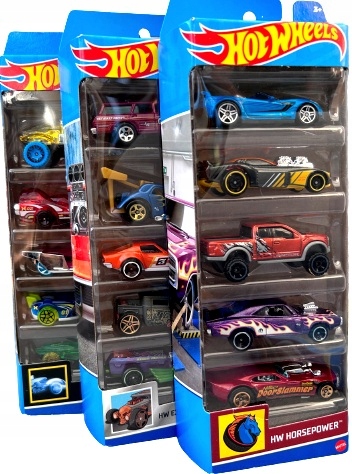 Hot Wheels 5-pak LOSOWYCH aut - ZESTAW PREZENTOWY 5 losowych AUT HW Rodzaj pojazdu Serie