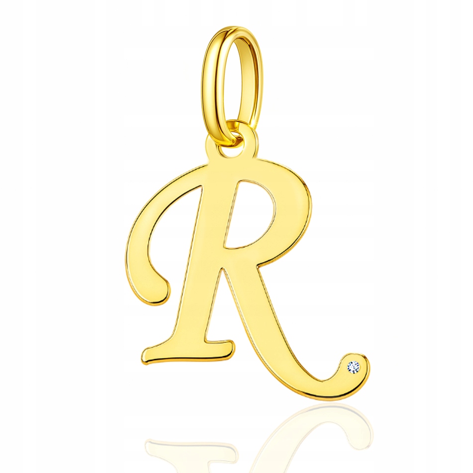 Zlatý Přívěsek S Briliantem PR.585 Písmeno R