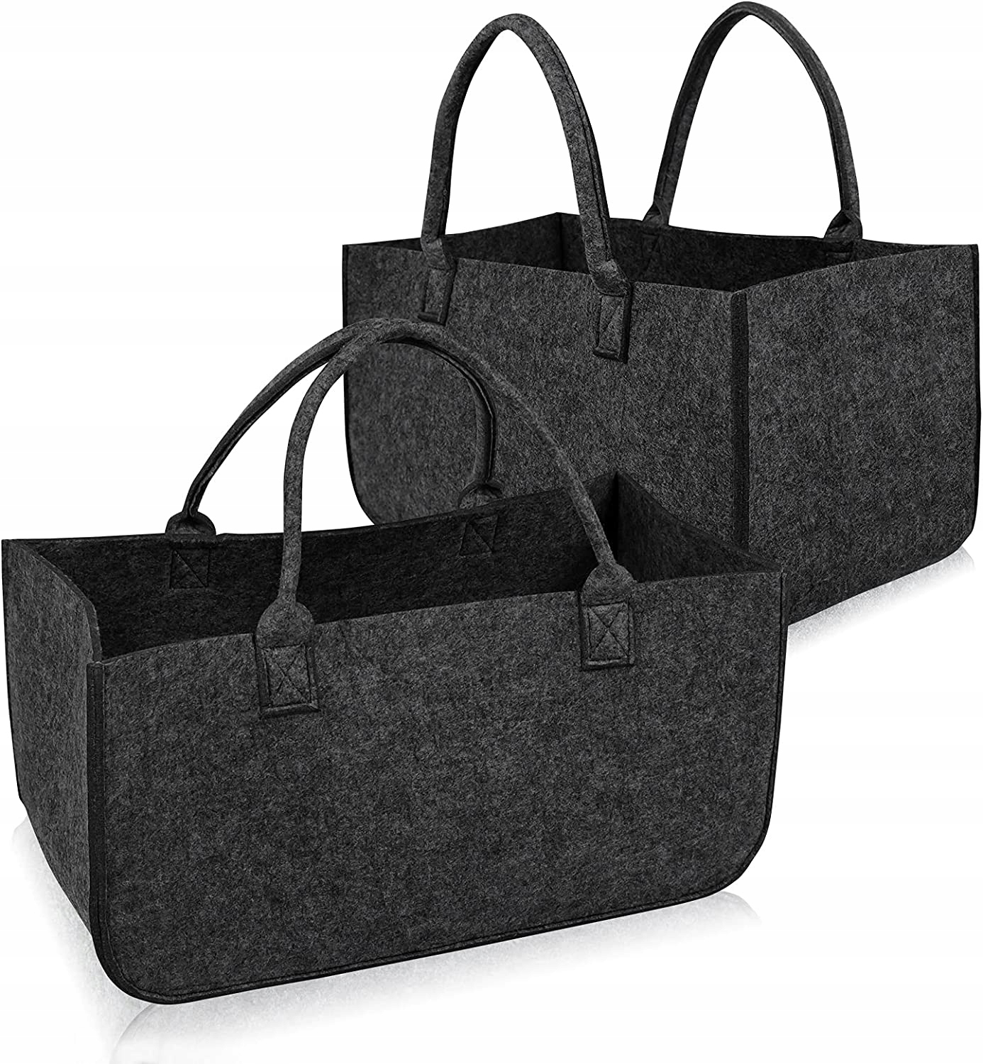 TORBY Z FILCU Z RĄCZKAMI NA ZAKUPY SZARE 2 SZTUKI