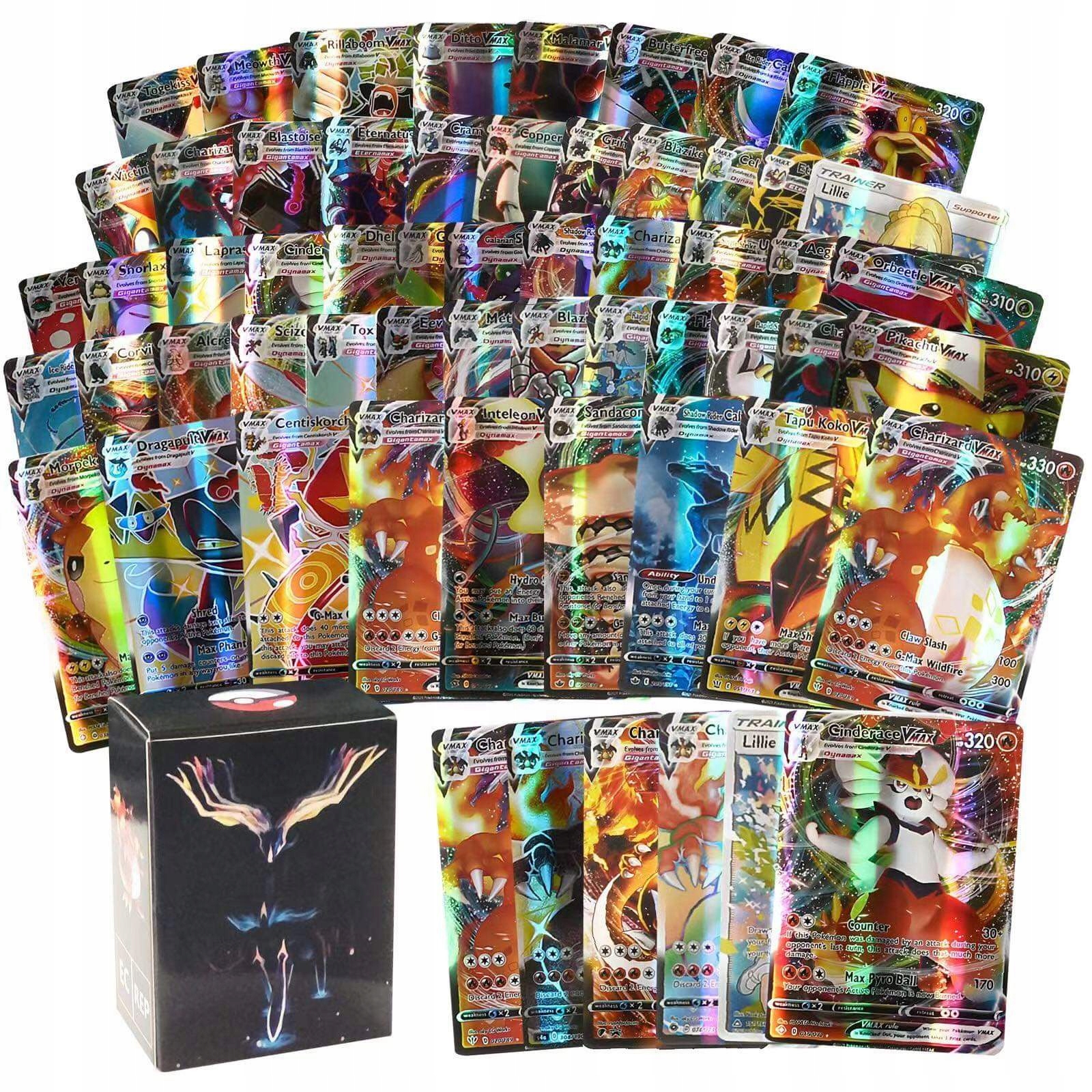 

karty pokemon Box Vmax V-max błyszczące 100 kart