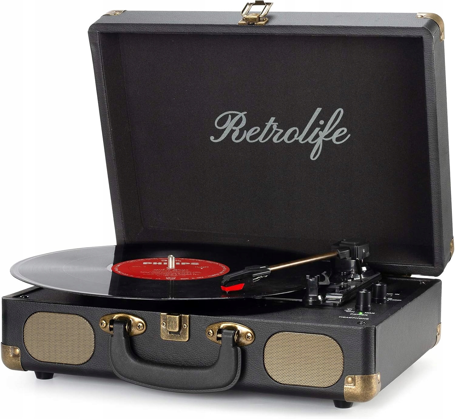 Retrolife 3-rýchlostný gramofón v štýle Bluetooth kufra s reproduktorom
