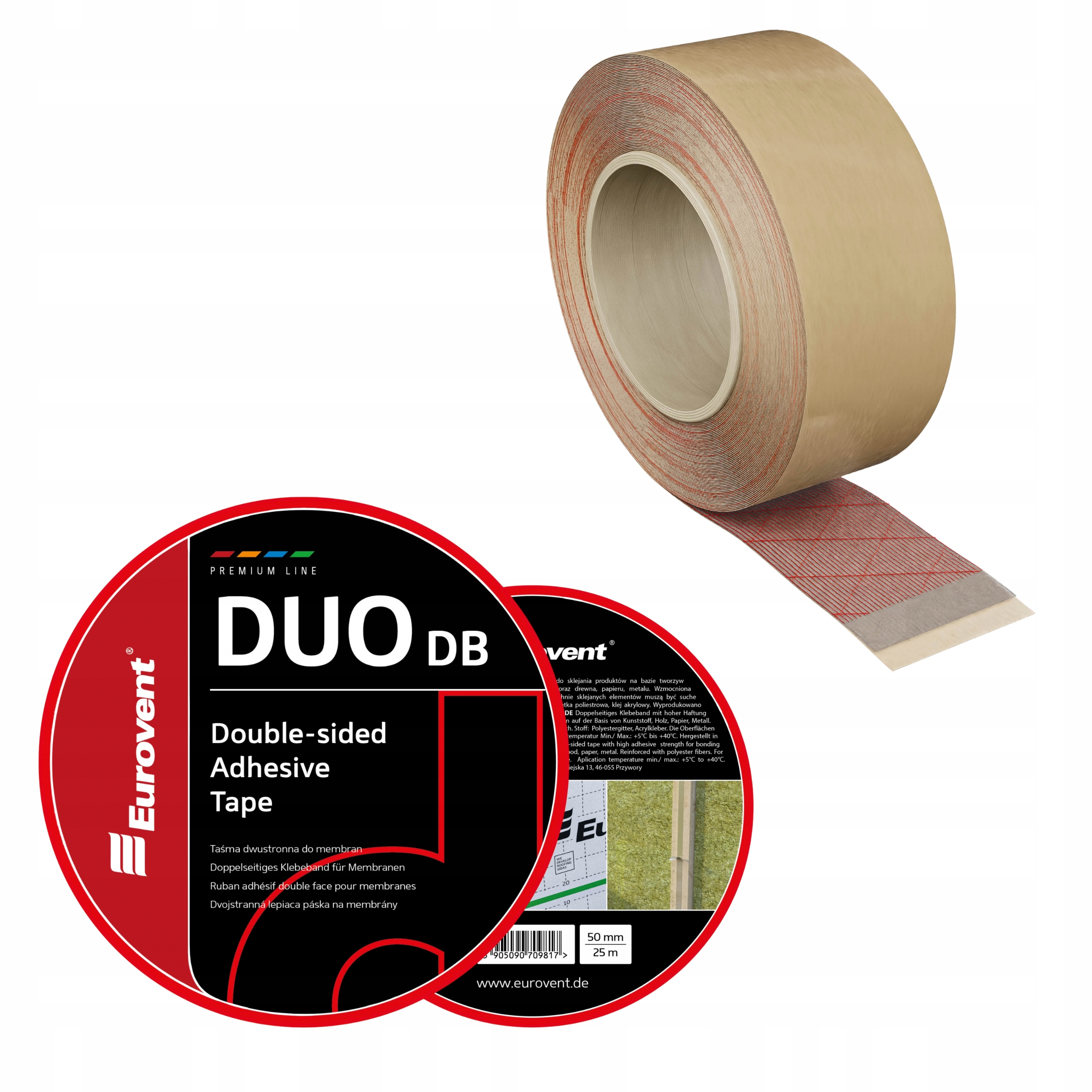 Dwustronna Taśma Do Łączenia Sklejania Folii Membran Eurovent Duo Db 50mm