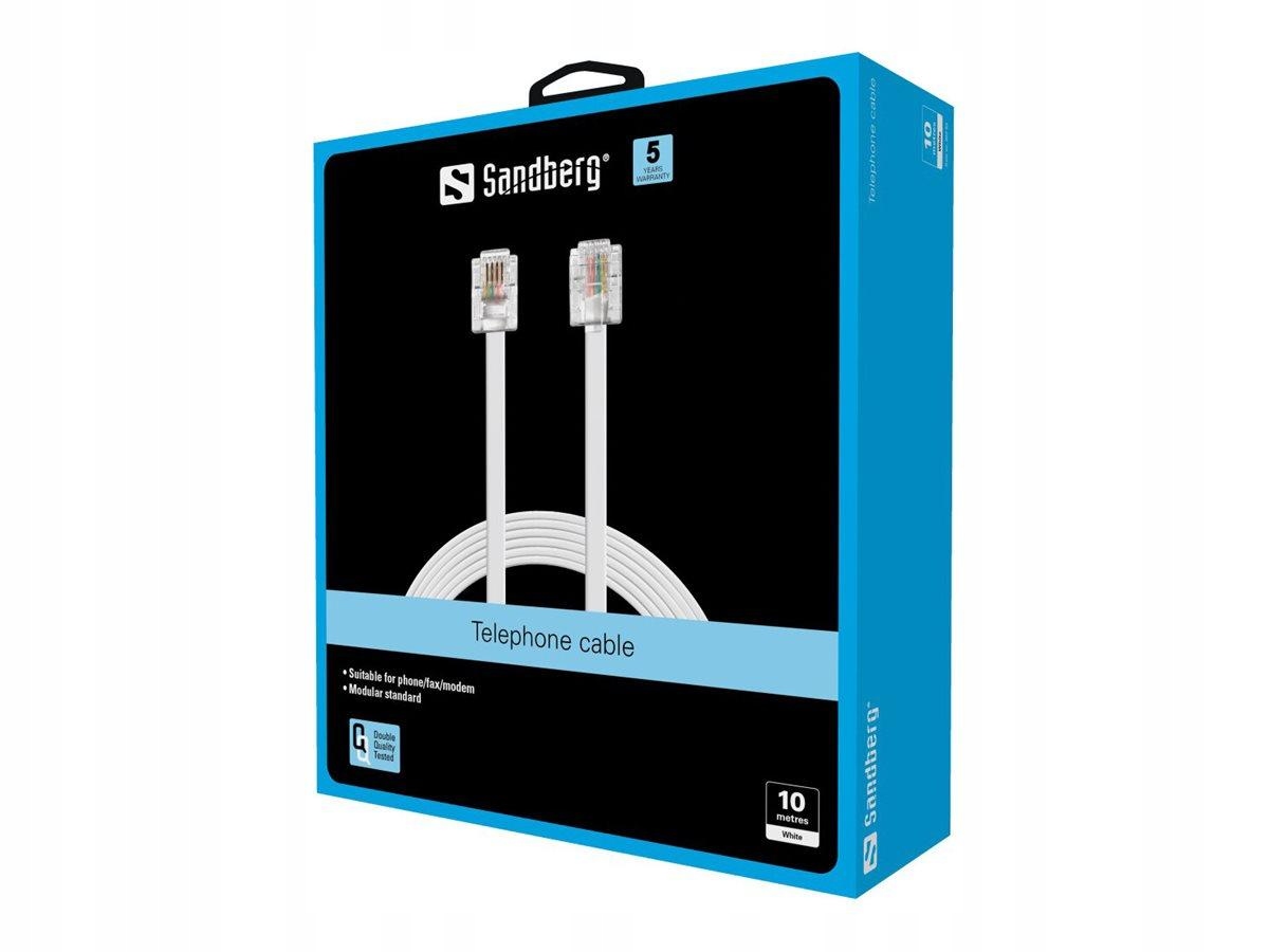 Sandberg 502-53 Sandberg kabel telefoniczny RJ11-RJ11 10m