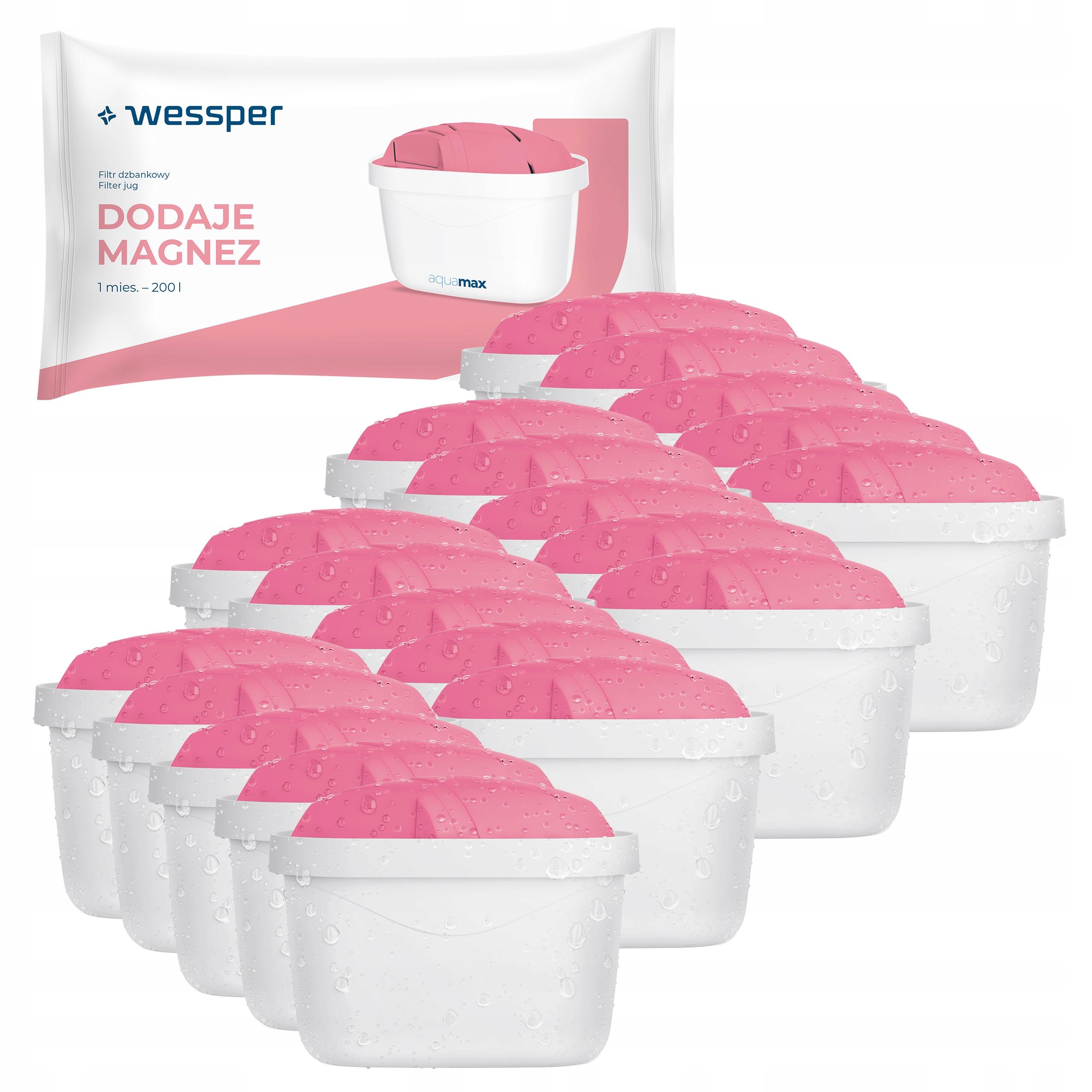 20 x Wessper aquamax Mg+ filtrační vložka pro džbán Dafi náhradní