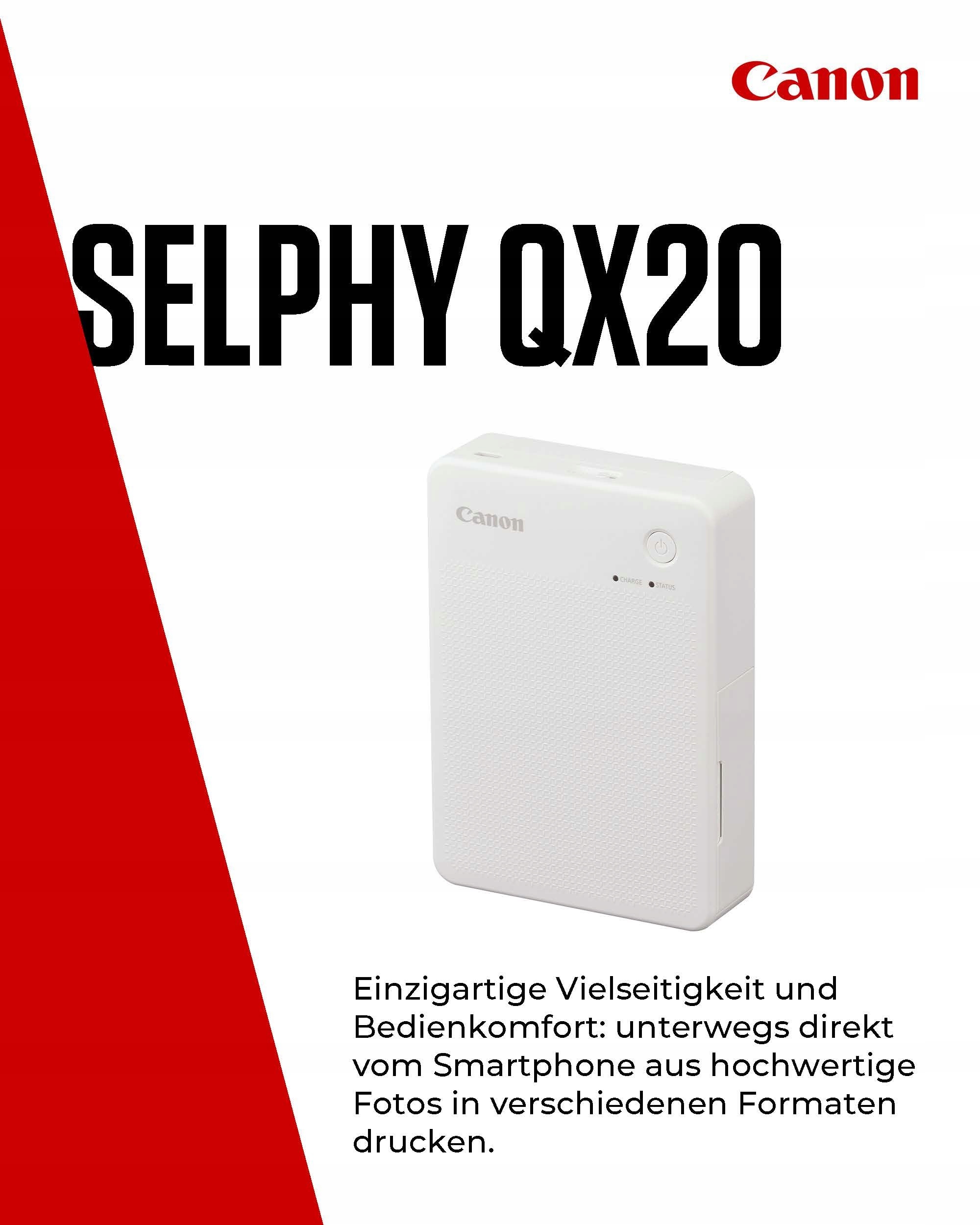 CANON SELPHY QX20 Mobilna Drukarka Zdjęć WLAN USB-C Biała — miniatura 2