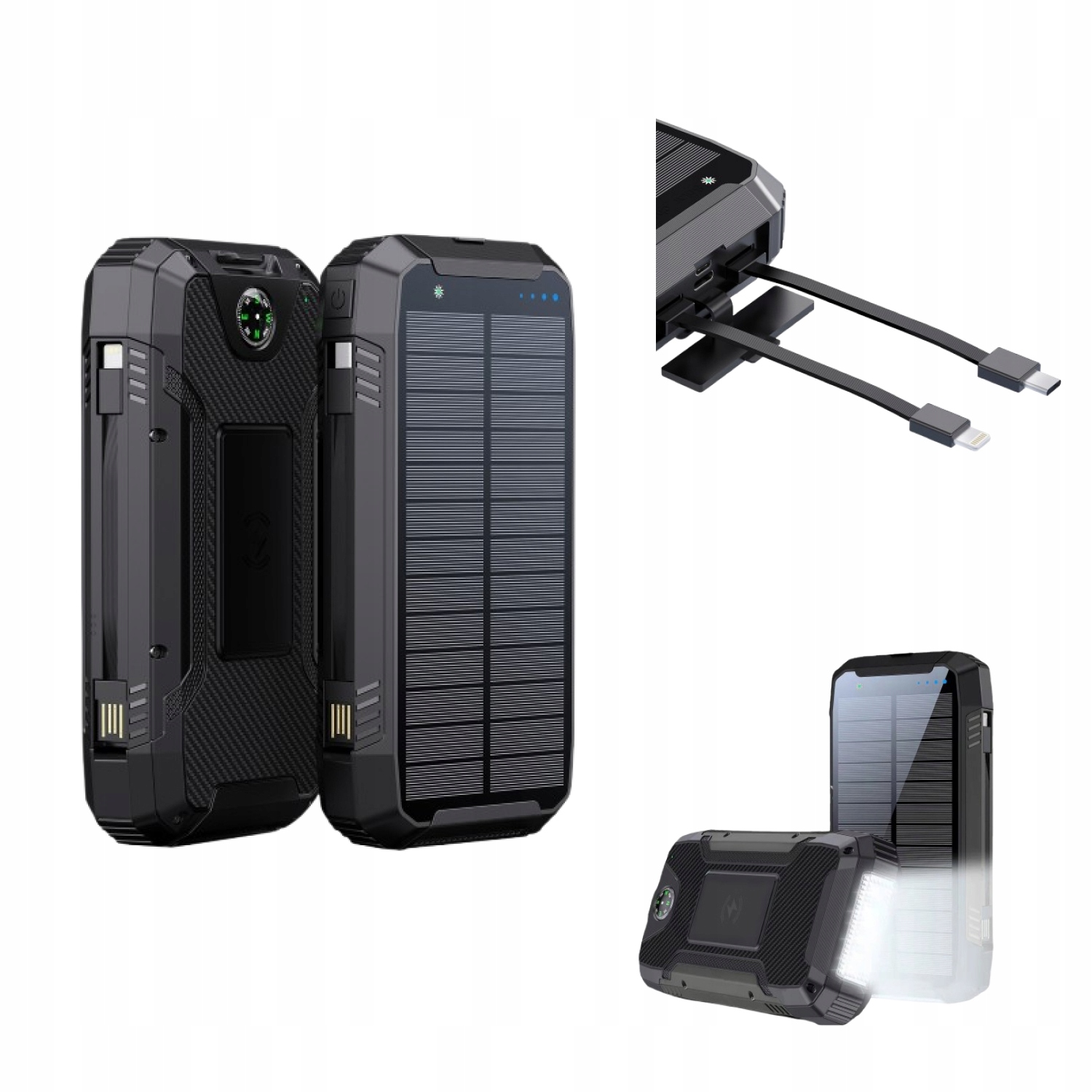 Powerbank Powerneed Ładowarka Solarna, 20000mAh, Usb QC3.0 Pd 18W S20000Q