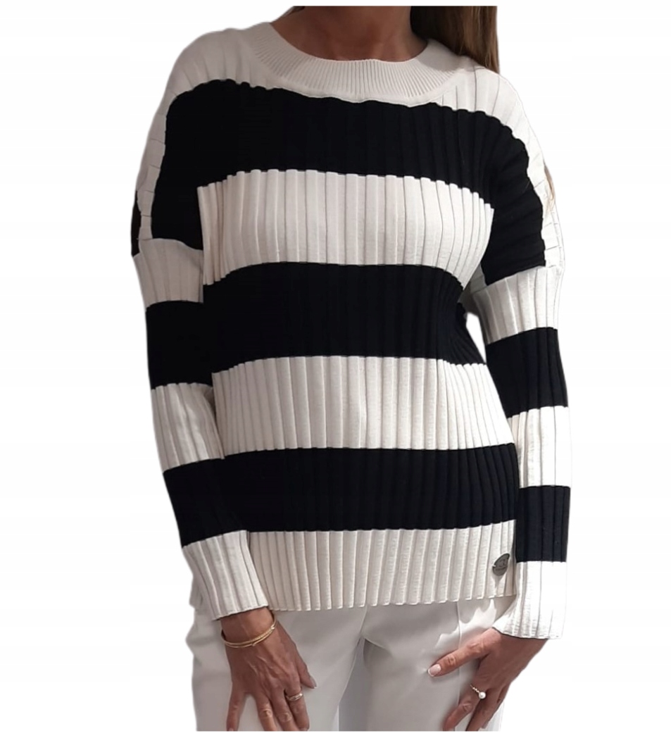 Cocomore Svetr s pruhy Černá Bílá Novinka