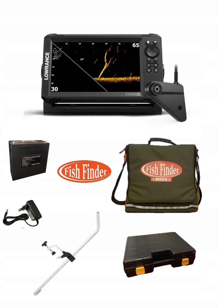 Echosonda Lowrance Eagle Eye 9 Live z Li-Jon17ah mapa Polski