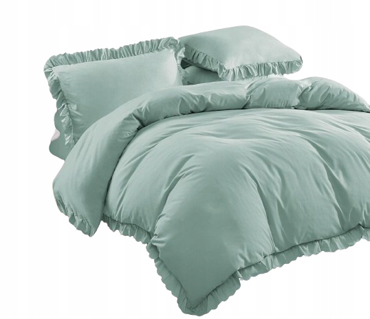 Pościel falbanka mięta 200x220 3 cz.