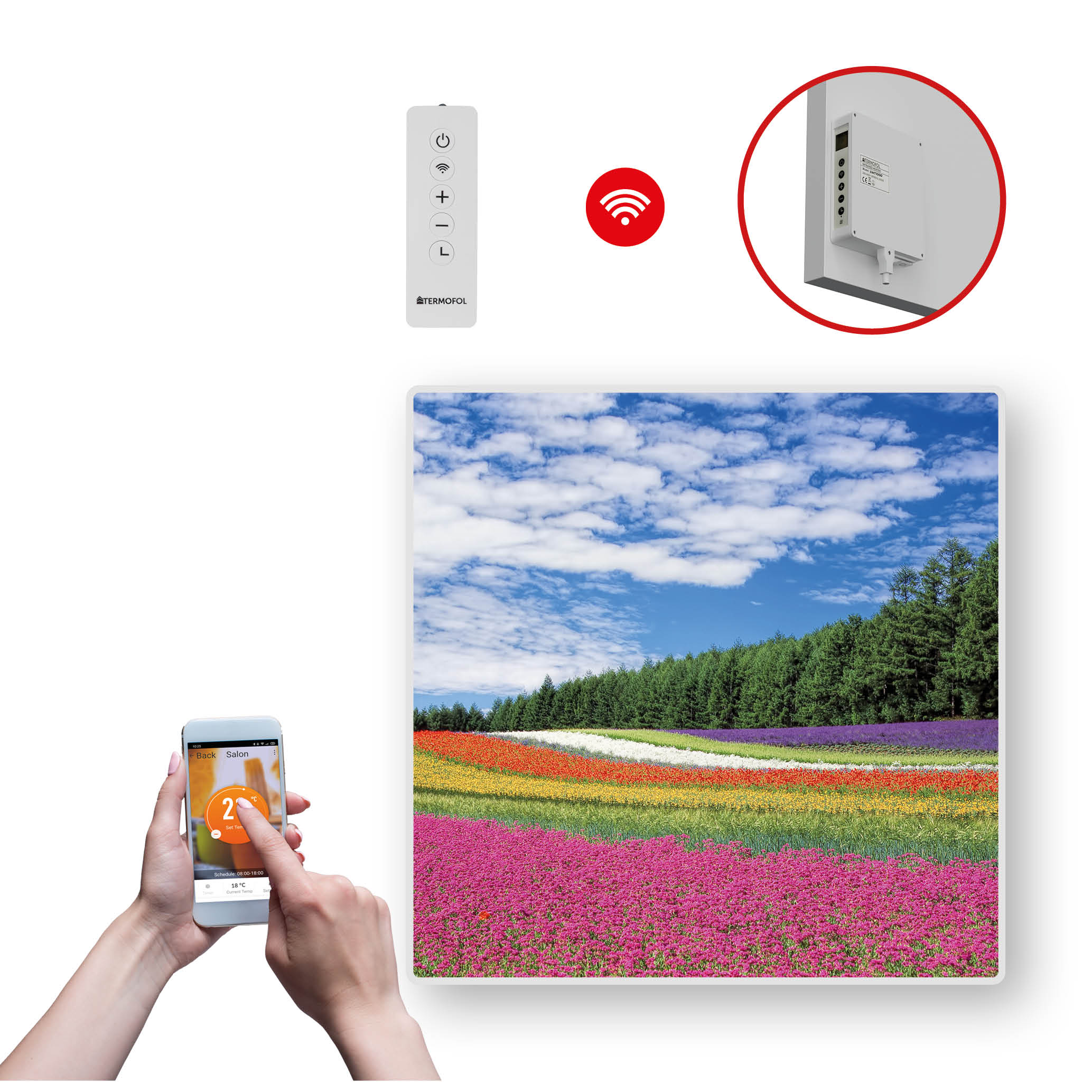 Dekoračný infračervený Ohrievací Panel s výkonom 350 W a Wifi