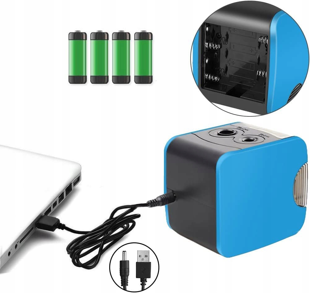 ELEKTRYCZNA TEMPERÓWKA DO OŁÓWKÓW DLA DZIECI, STUDENTÓW, PODWÓJNY ZASILACZ Kolor Odcienie niebieskiego