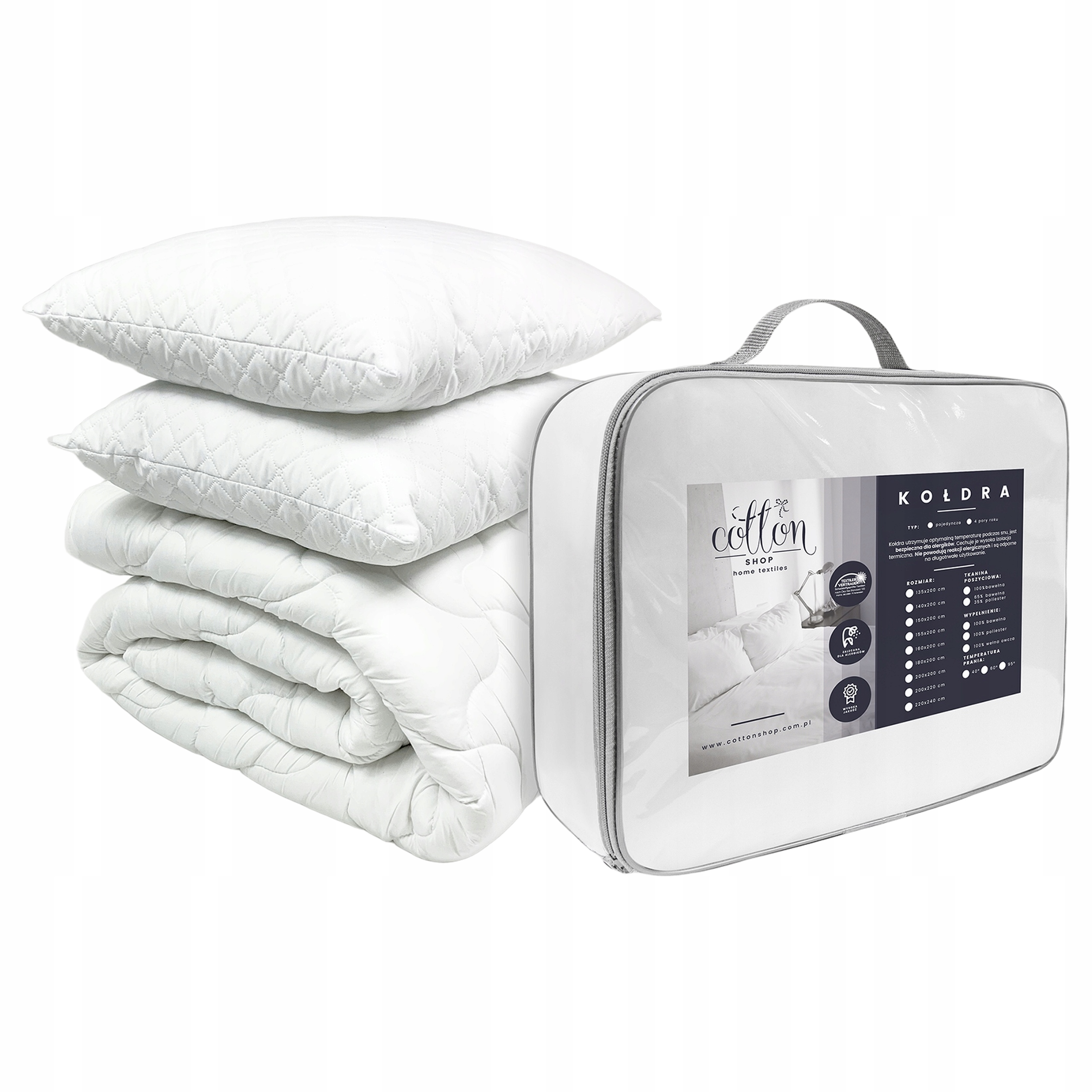 Set Přikrývka celoroční přikrývka 200 x 200 cm 2x polštář 70 x 80 cm.