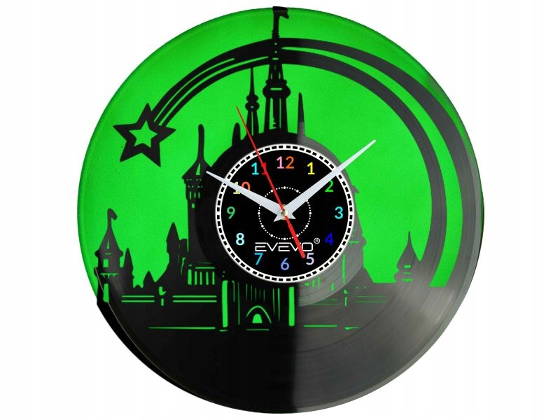 Pohádkový Zámek Myšky Fantázy Nástěnné Hodiny Fluorescenční Pozadí Vinylová Deska