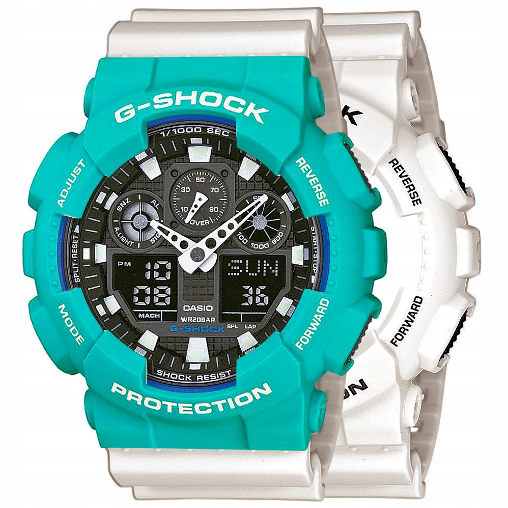 Sada G-shock GA-100B-7AER Zelená Bílá