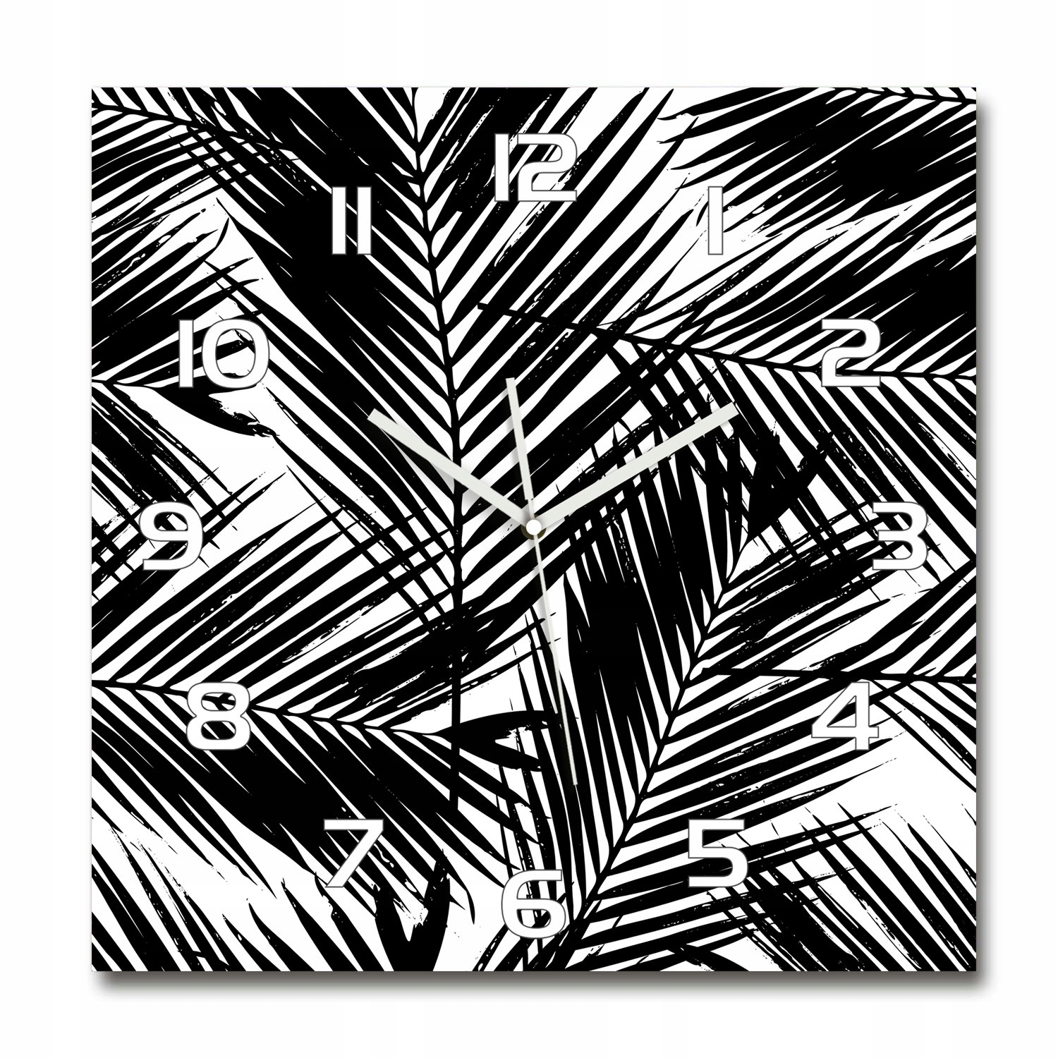 

Duży zegar ze szkła hartowanego Liście palmy 60x60