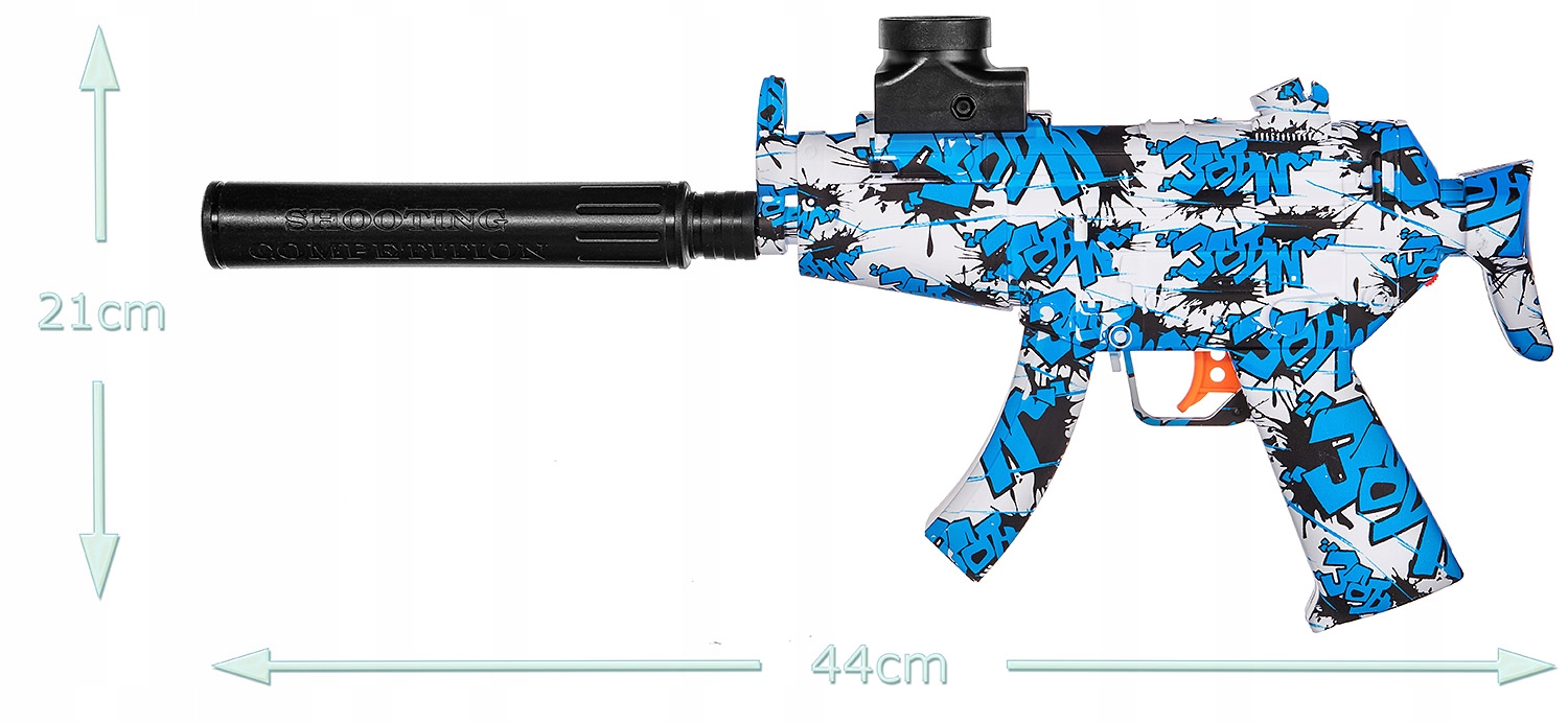 KARABIN PISTOLET AUTOMAT KULKI ŻELOWE MINI MP5 TŁU Wiek dziecka 12 lat +