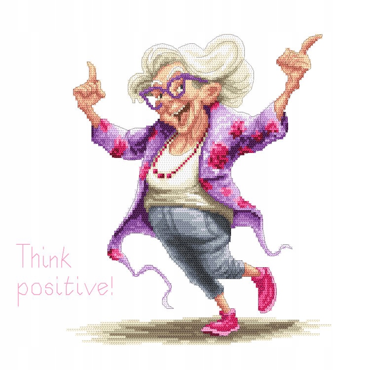 Křížková výšivka Vyšívací sada Šílená babička