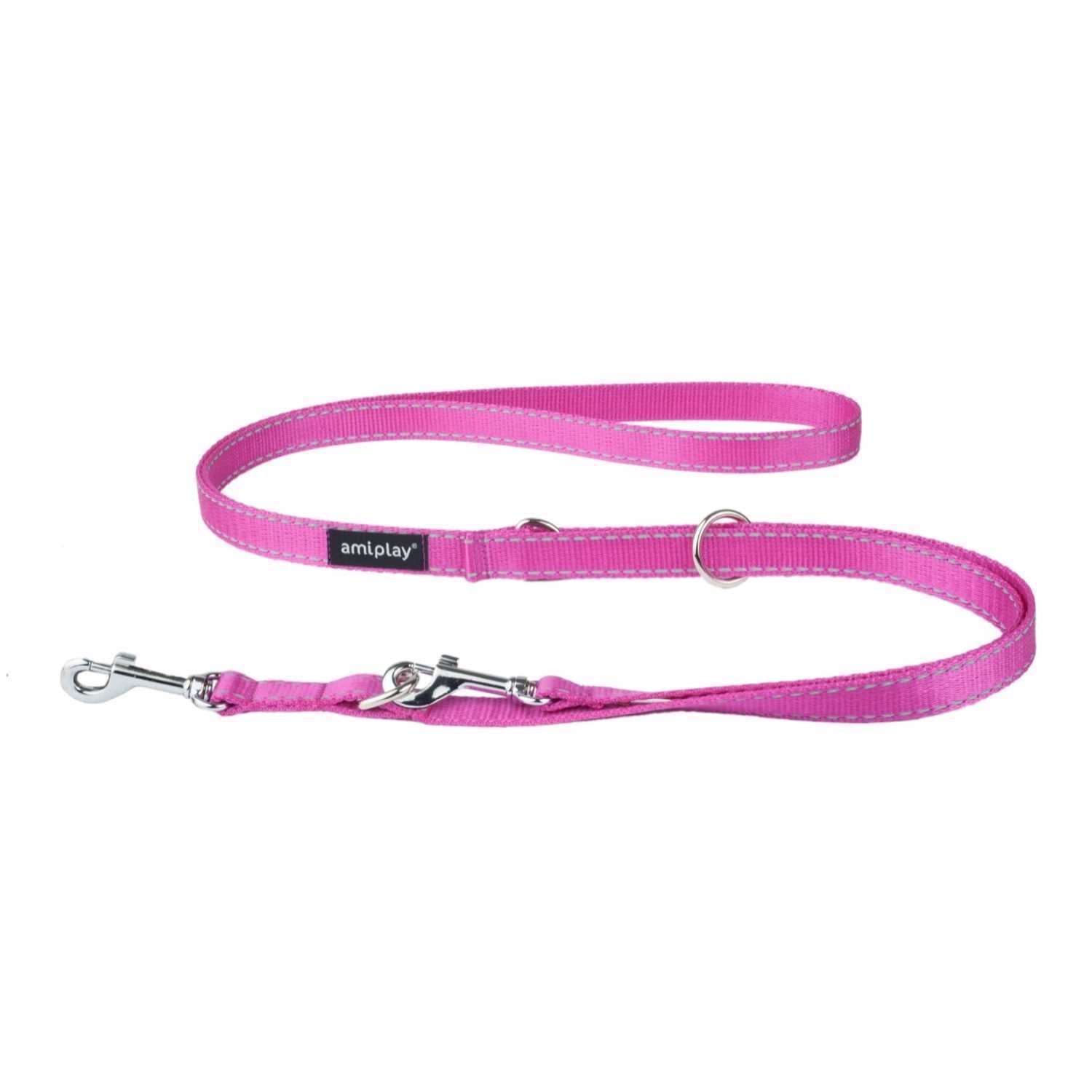 

AmiPlay Smycz Reflective 6w1 XL 100-200cm Różowa