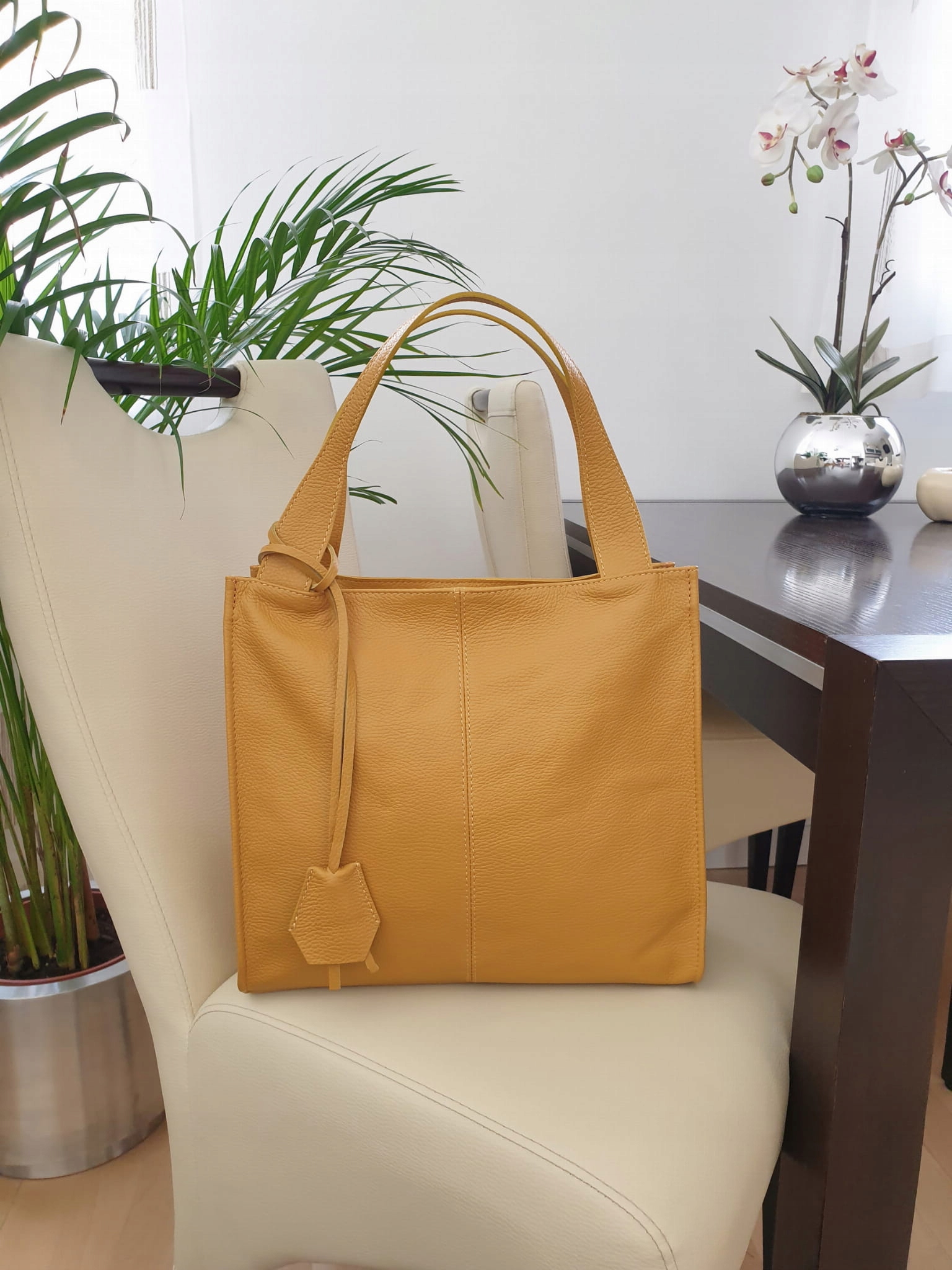 VERA PELLE torebka damska skórzana shopper klasyczna na ramię TAUPE Marka inna