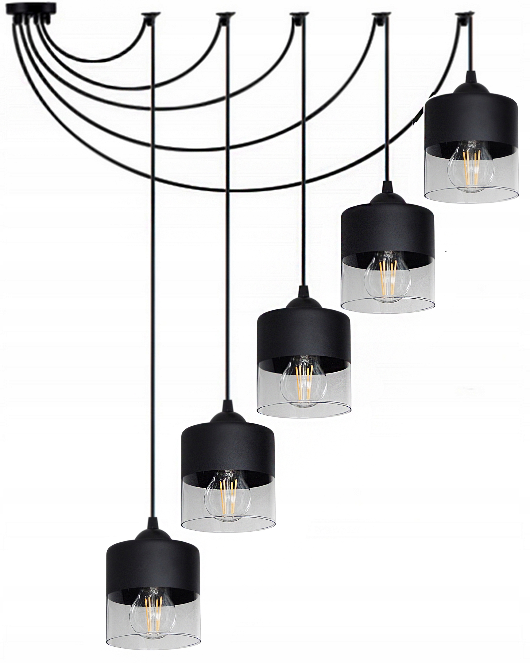 Lampa Pająk Do Altany Kuchni Salonu Wisząca Sufitowa Led E27 Szklane Klosze