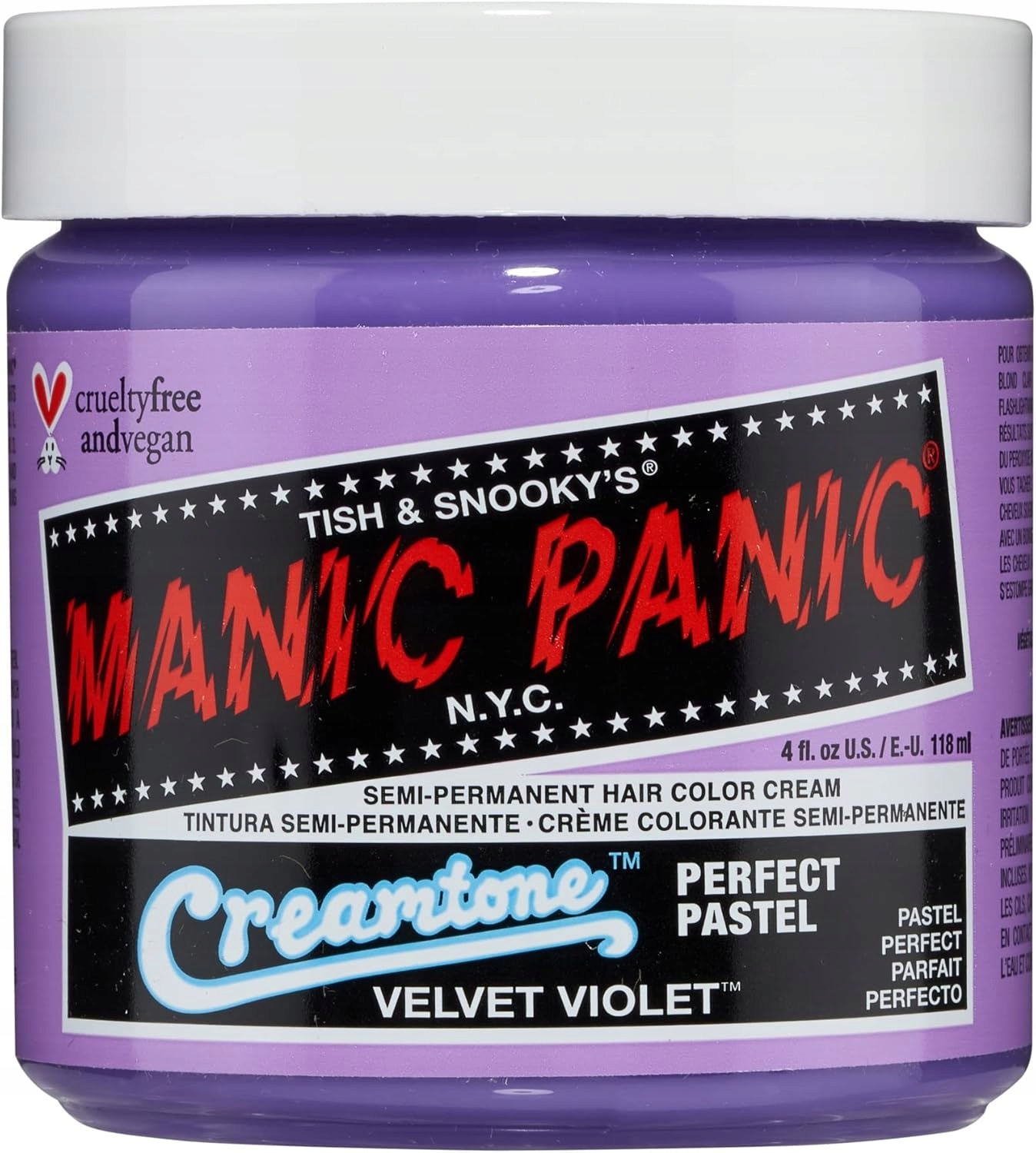 Manic Panic Velvet Violet Pastel Polotrvanlivá Barva vlasů Veganský krém