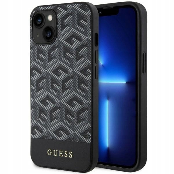 Pouzdro pro iPhone 14 Guess GCube Stripes MagSafe Černé