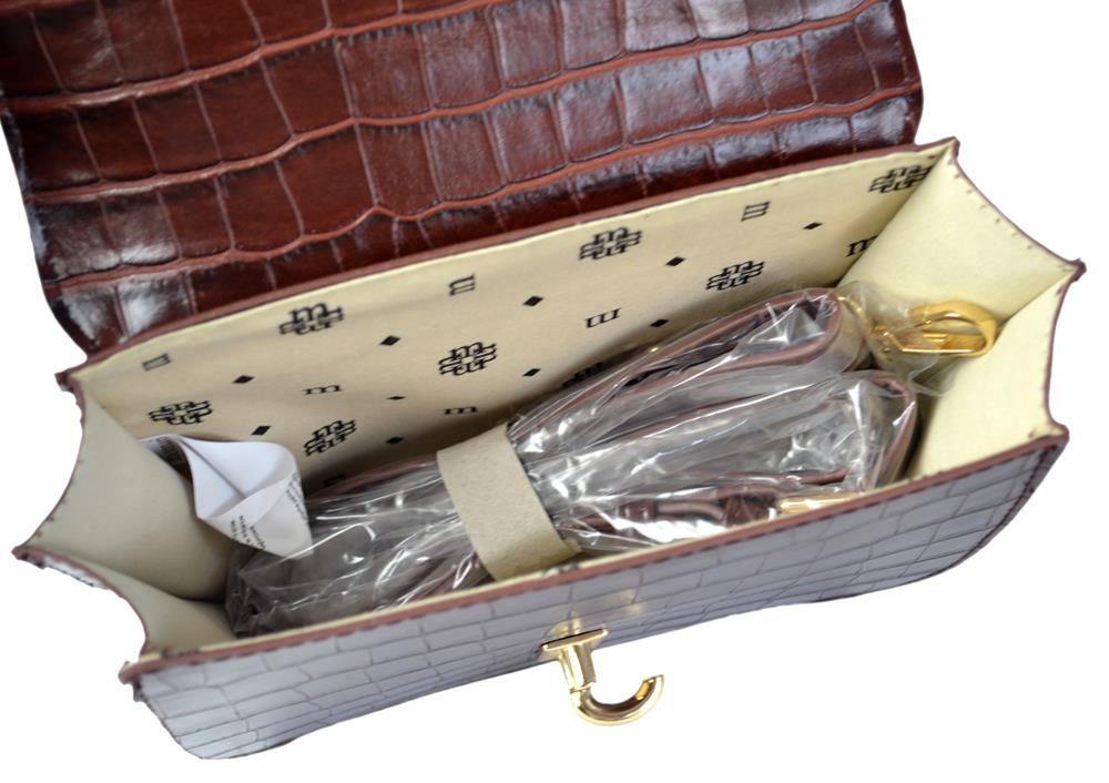 Torebka Damska MONNARI Wizytowa Brązowa Skóra Wielkość mała (nie mieszcząca A4)