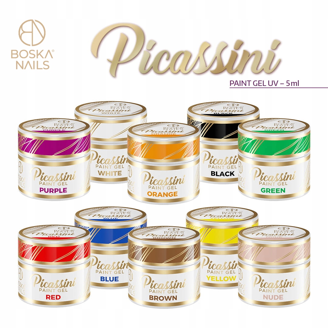 Zestaw żeli do zdobień Picassini Paint Gel Boska Nails