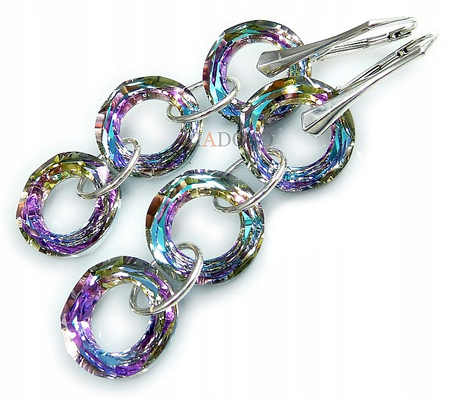 Křišťálové Náušnice Vitrail Ring Stříbro Arande