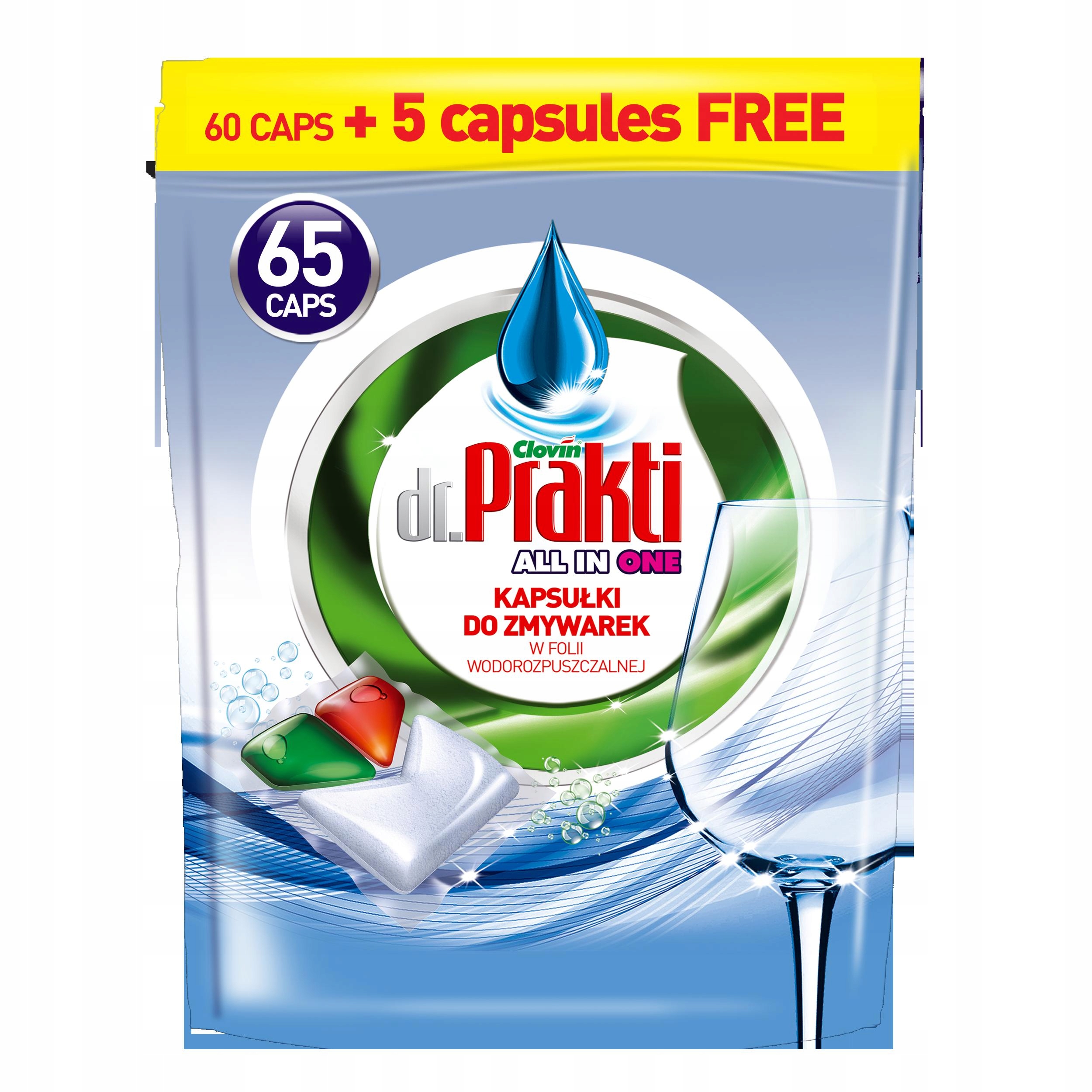 Levně Kapsle do myčky nádobí dr.Prakti Desinfection 65 ks x All in one x2 130