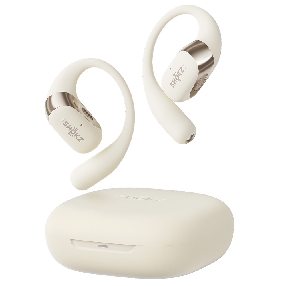 Bezdrátová sluchátka Shokz OpenFit 2, béžová