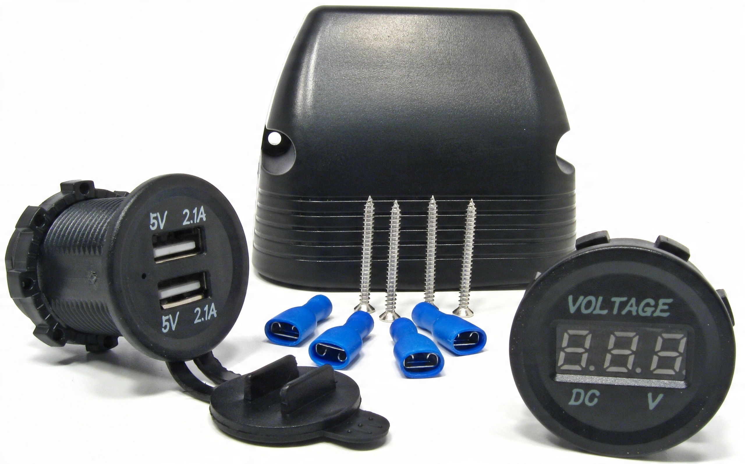 

Ładowarka samochodowa 2 X Usb woltomierz 12/24V