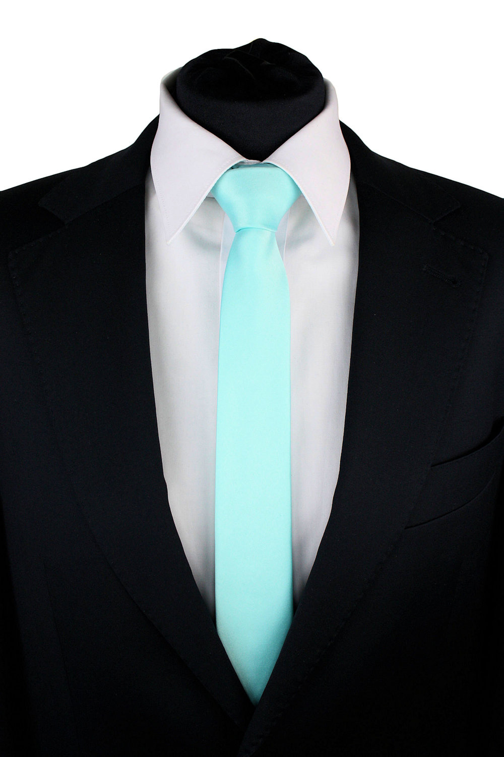 KRAWAT WĄSKI ŚLEDŹ ŚLEDZIK SLIM 5 cm kolor MIĘTOWY Marka Tissino