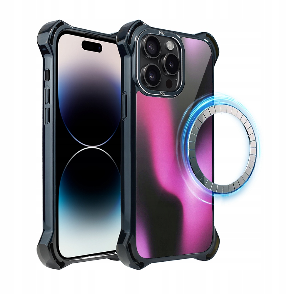 Pouzdro iPhone 14 Pro Ibizu DropGuard Ultra s MagSafe, Magenta Flow