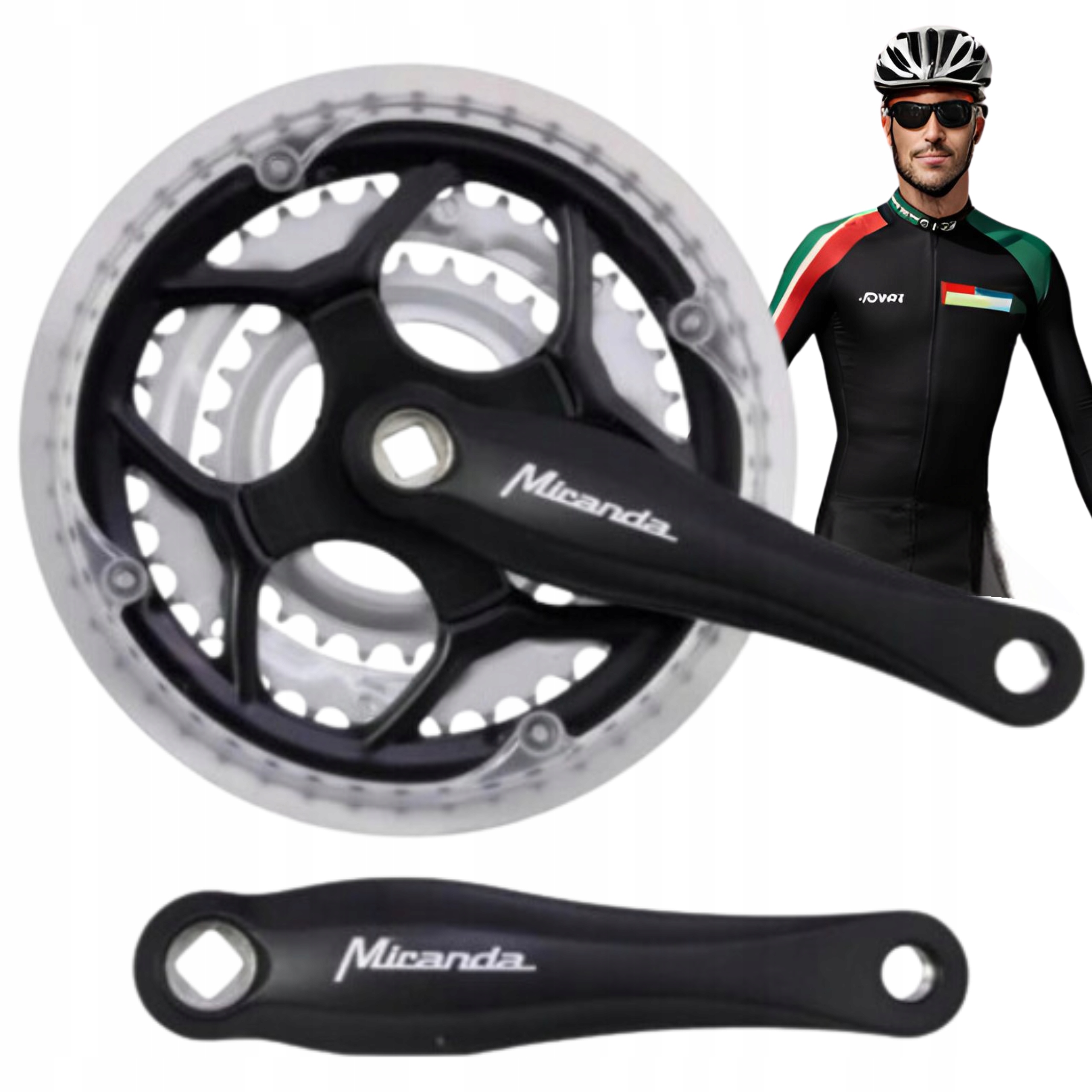 Kompletní cyklistická klika Miranda Beta 3 48/38/28z 170 mm na Čtverec záslepku