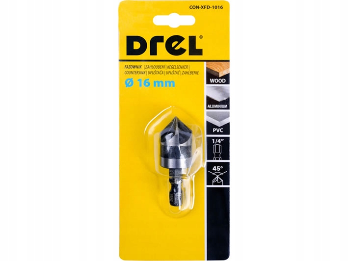 WIERTŁO POGŁĘBIACZ FAZOWNIK DO DREWNA METALU 16 MM Marka Drel