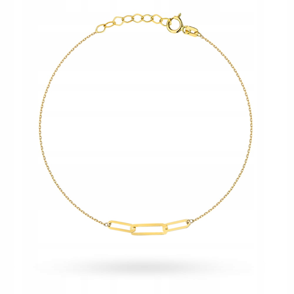 Zlatý náramek 585 s třemi propletenými články jako dárek pro maminku, módní vzor