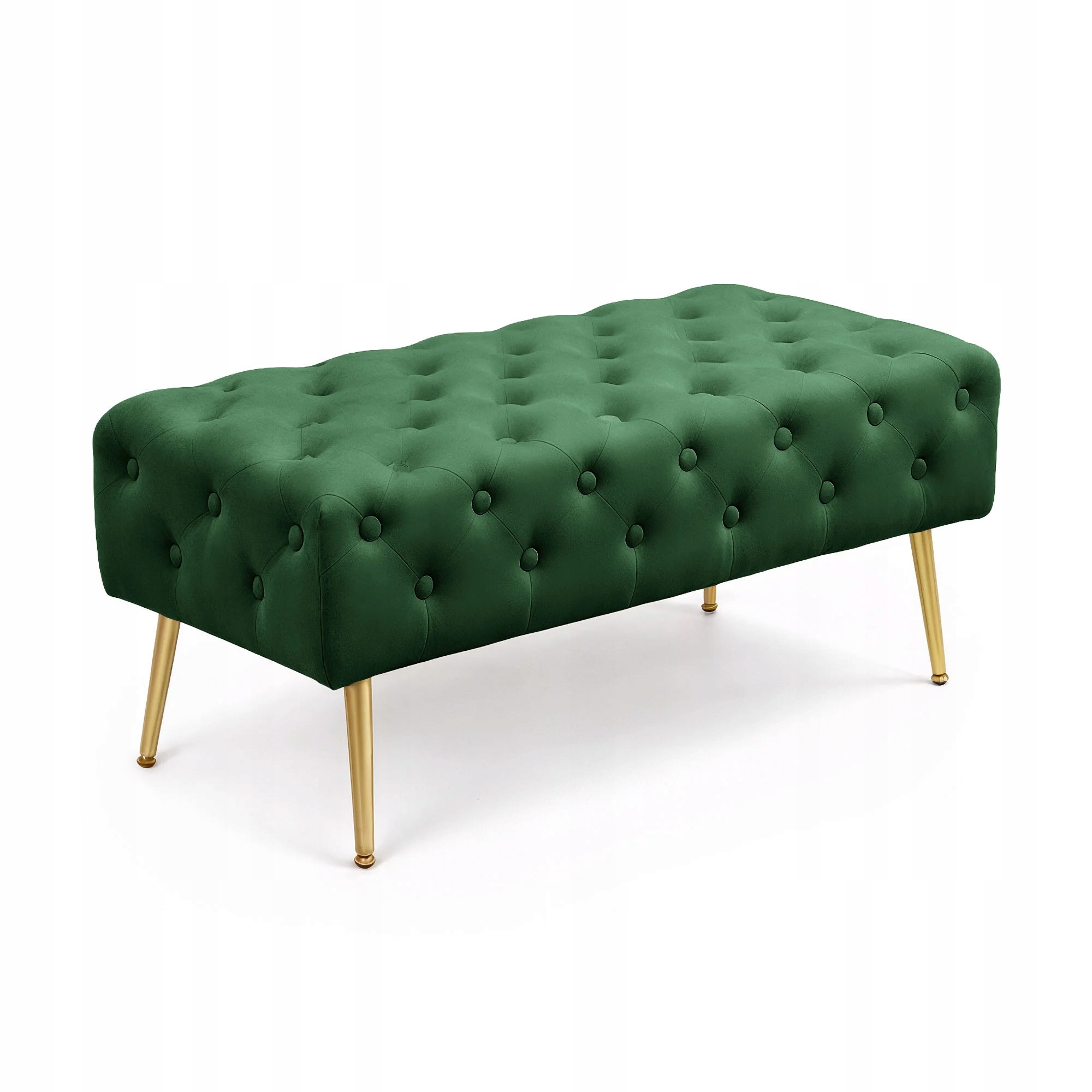Taburet čalouněná Monaco 100x42x41 cm lahvově zelená barva velurová glamour