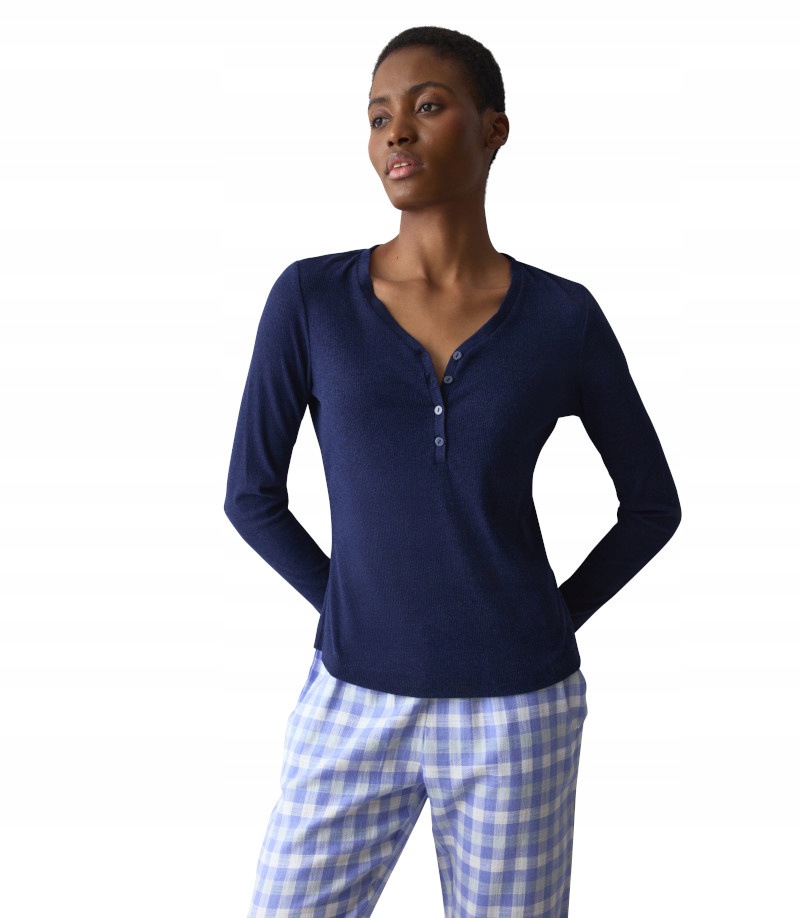 Triumph Mix & Match Lsl Top Soft námořnická modrá 36