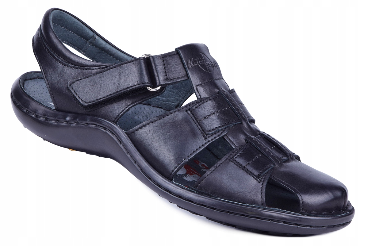 

Sandały męskie skórzane skóra polskie czarne 48