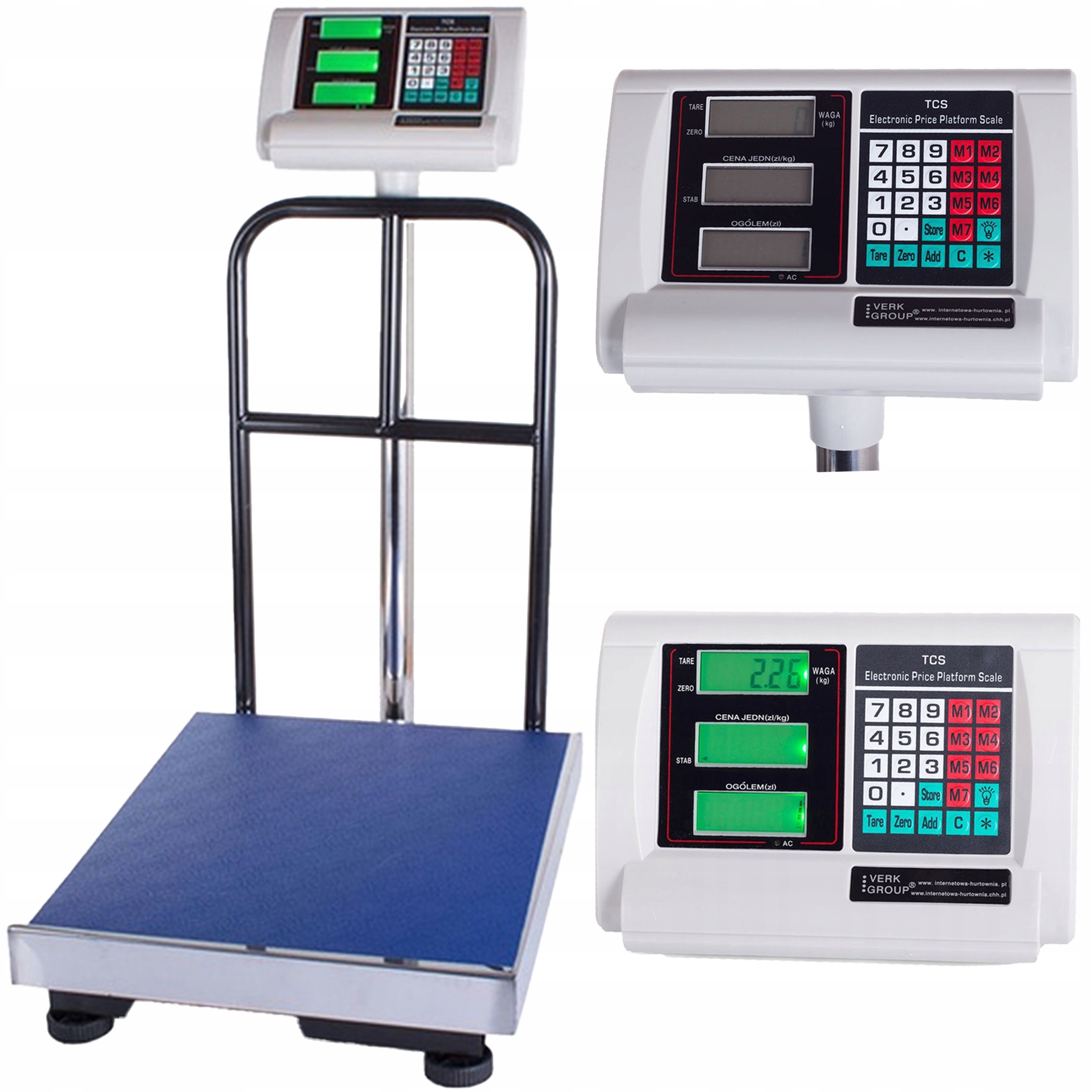 Elektronická skladová váha s 3 LCD obrazovkami a opěradlem do 300 kg