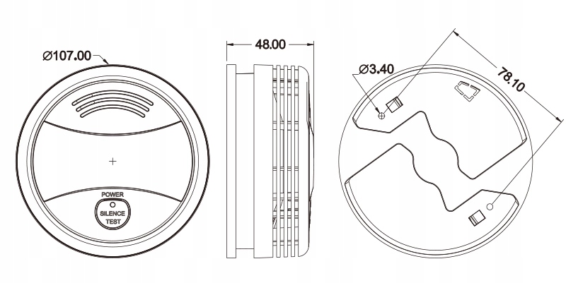 CZUJNIK DETEKTOR SENSOR DYMU WiFi TUYA SMART Idomtuya