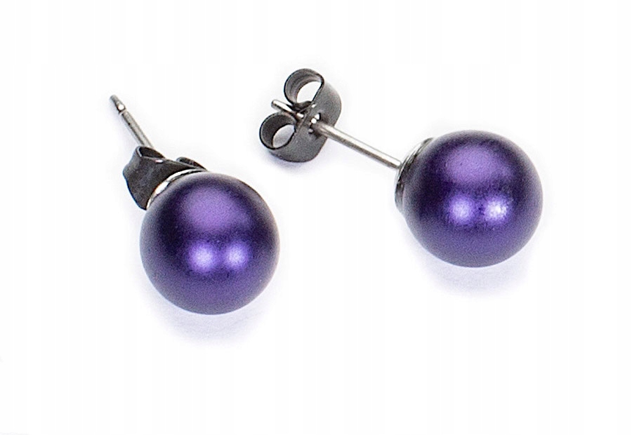 

Kolczyki Fioletowe Wkręty Mat Perły Szklane Kiara