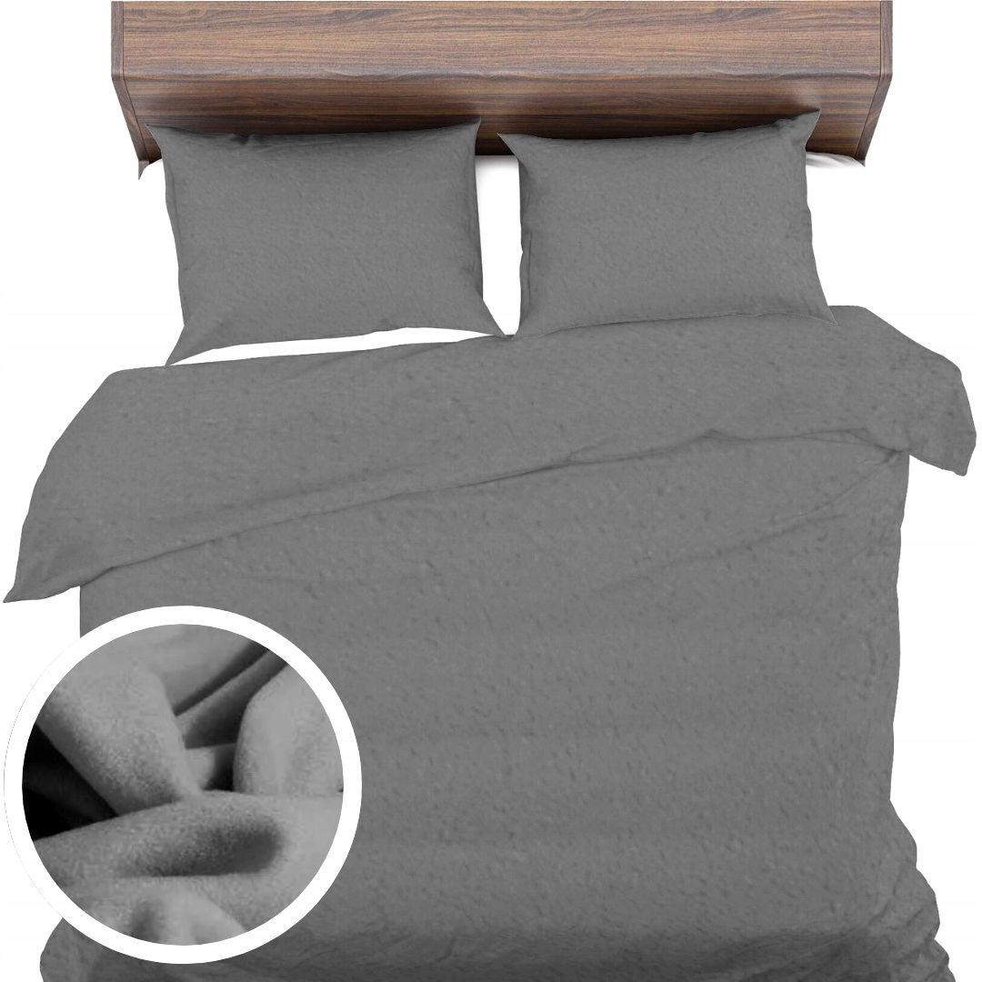 Povlečení Polarové 160x200+2x70x80 Fleece měkké, teplé na podzim, zima, šedá