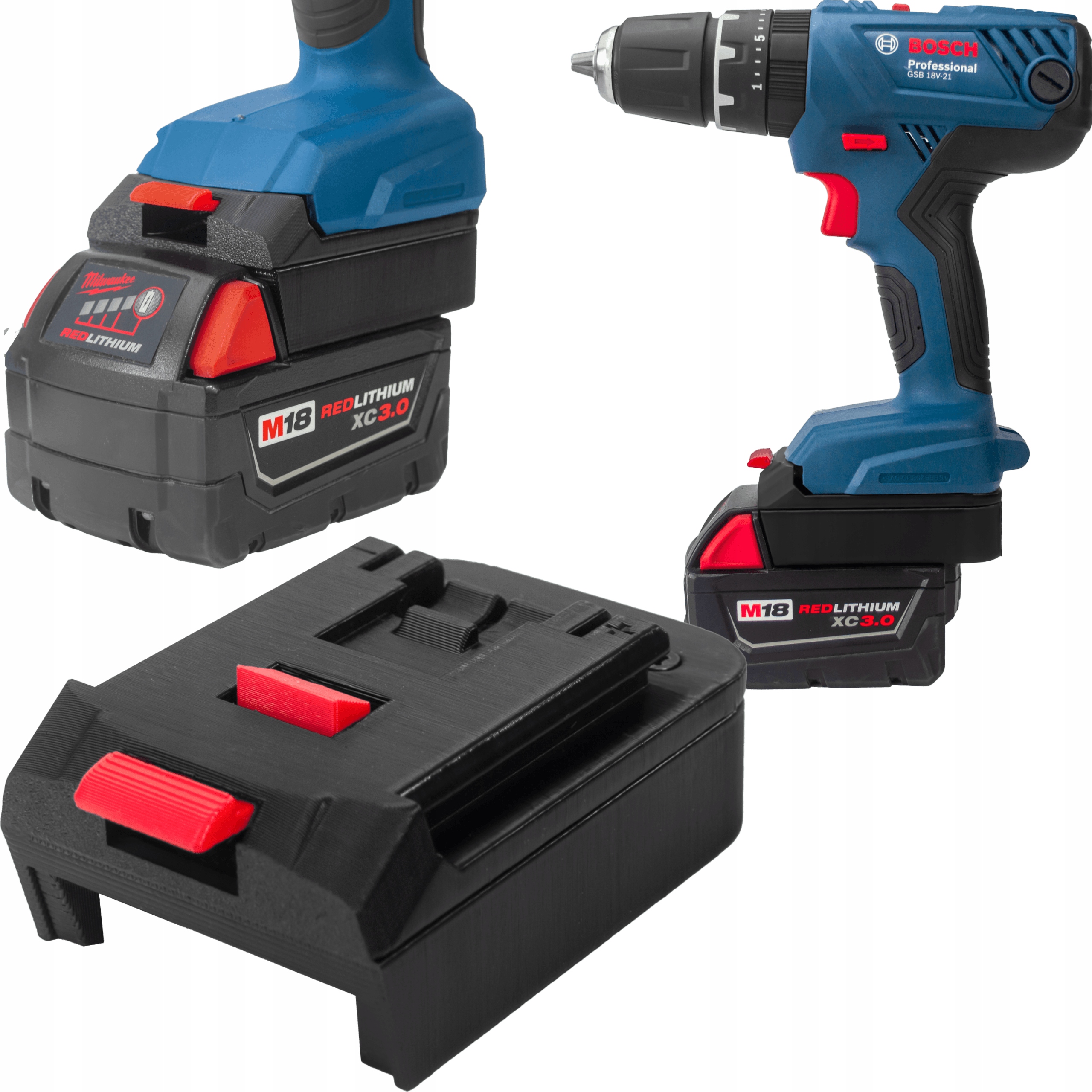 Adaptér Z Profesionálního Nářadí Bosch 18V Pro Baterie Milwaukee M18 18V