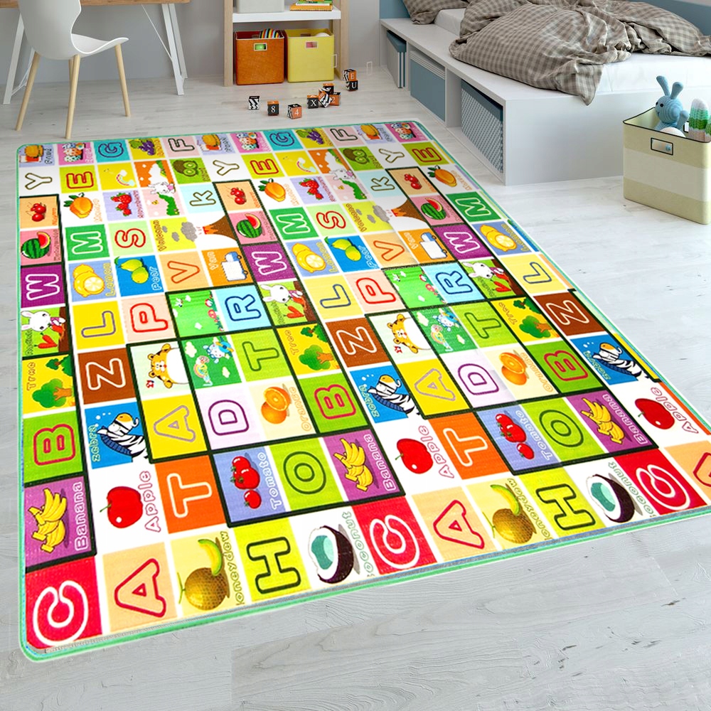 DUŻA PIANKOWA EDUKACYJNA MATA DYWAN 180x180cm Efekty brak